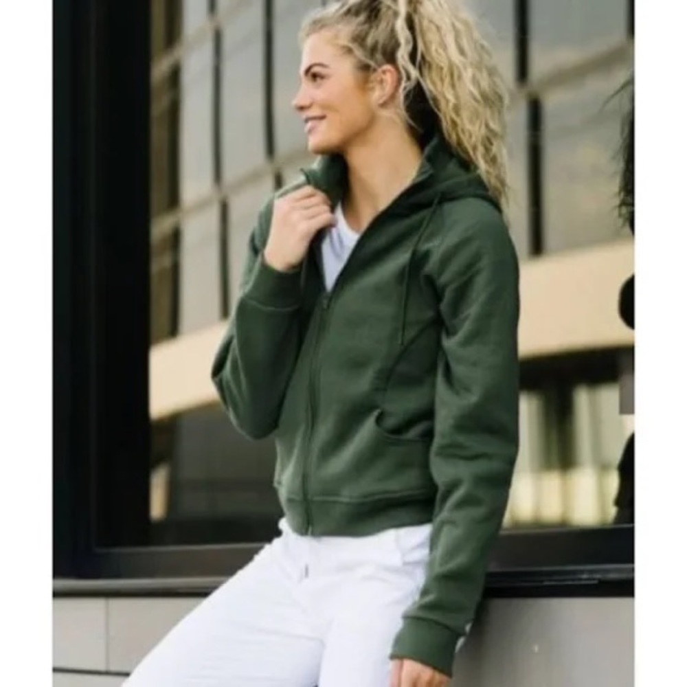Zyia Active - Olive Oh So Soft Zipper Hoodie - size Large